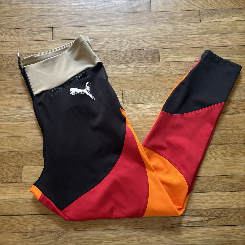Puma High Court June Ambrose Zip Crop Top Leggings Set Retro Colorblock Large - Picture 7 of 11